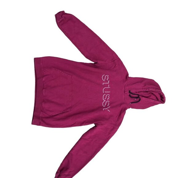 VINTAGE Stussy Hoodie Medium Burgandy - Picture 7 of 10
